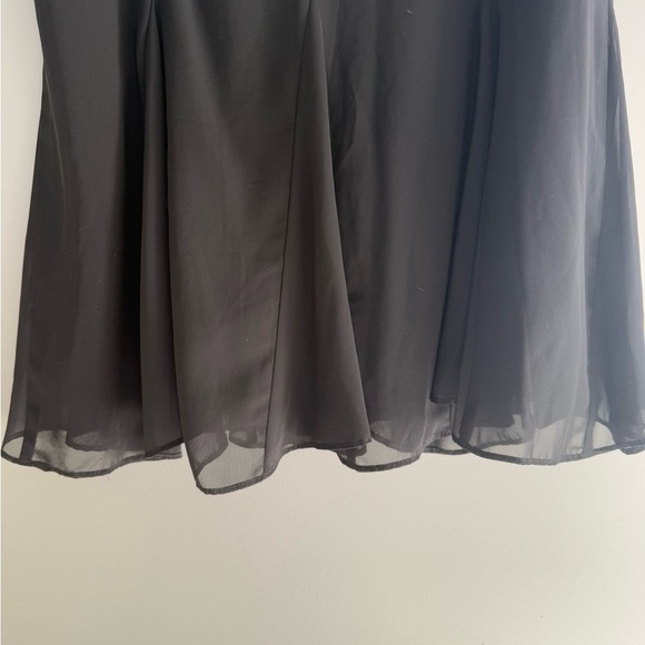 MSK Womens Black Chiffon Maxi Ruffled Lined Y2K Elastic Skirt Goth Dark Romantic - Picture 2 of 9